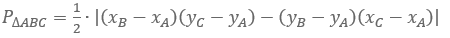 Pole trójkąta ABC o wierzchołkach A,B,C